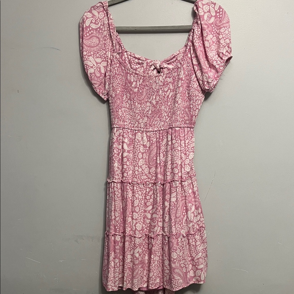 Hollister Pink Patterned Mini Dress